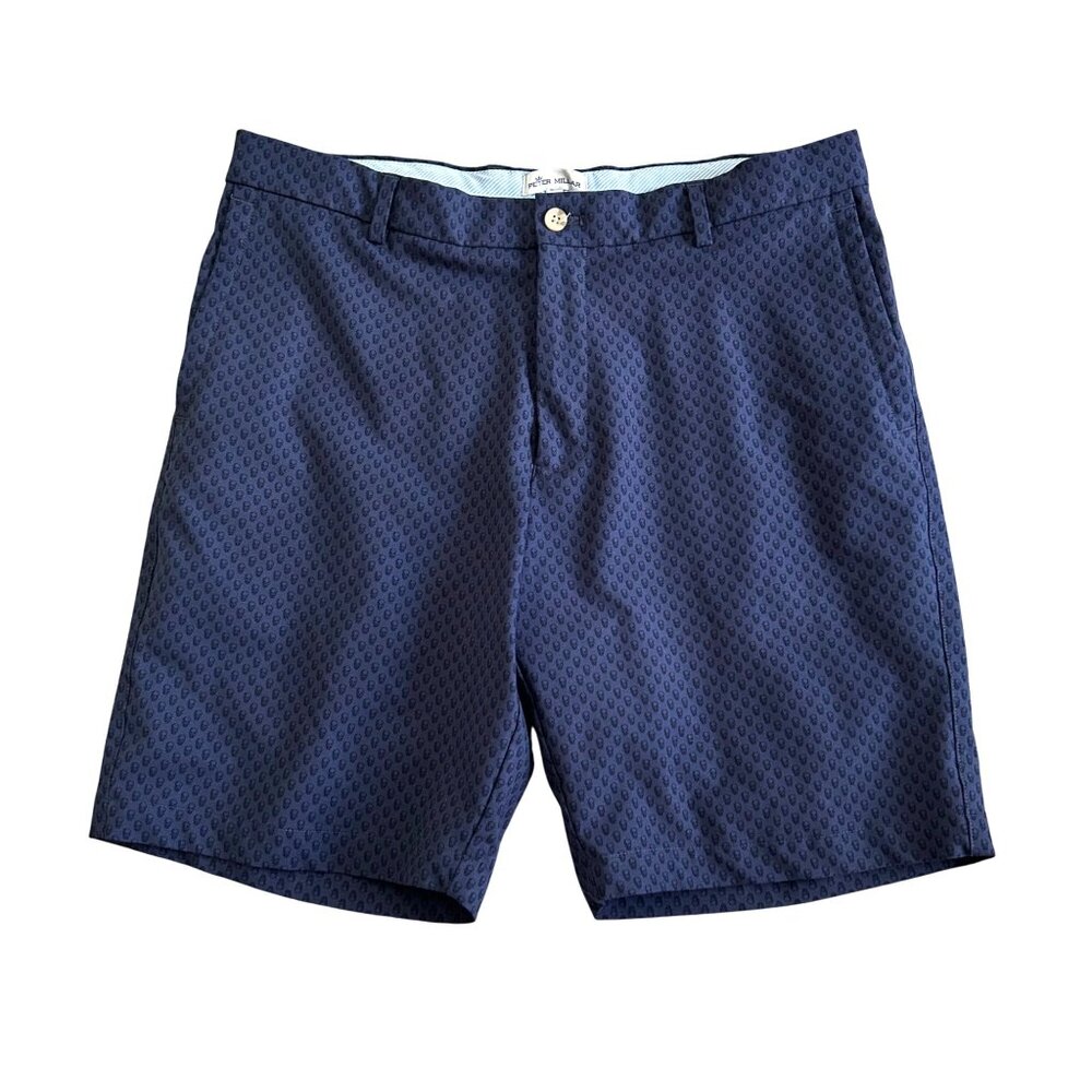 Peter Millar Men's Size 34 Skull Print Navy Blue Golf Shorts